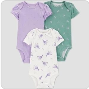 Carter's Bodysuit Trio - Lavender, Teal, and White